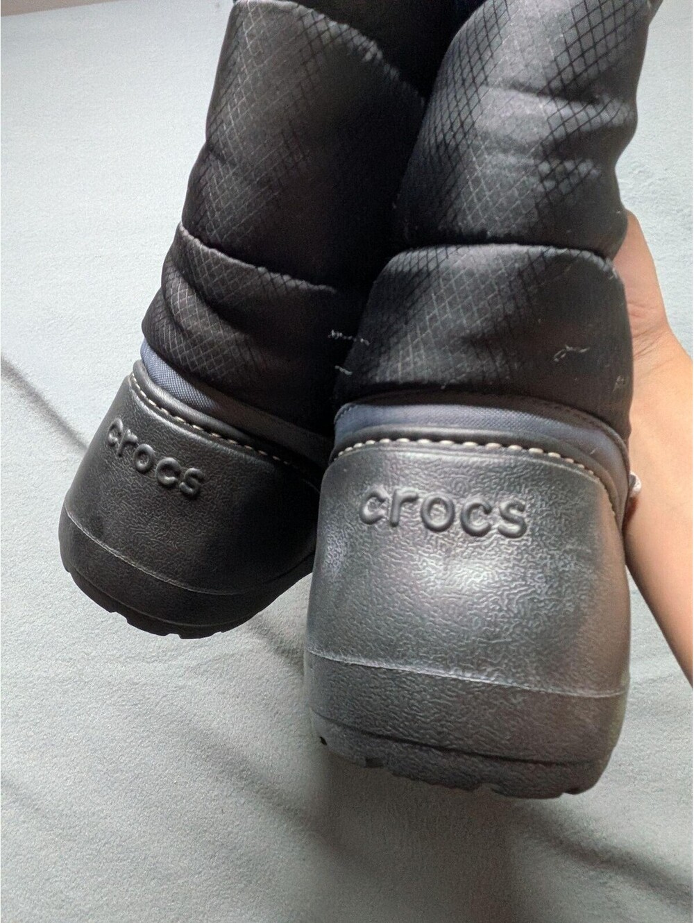 Crocs Boots Womens 5 Black Insulated Mid Calf Snow Pull On Winter Warm - Picture 8 of 8